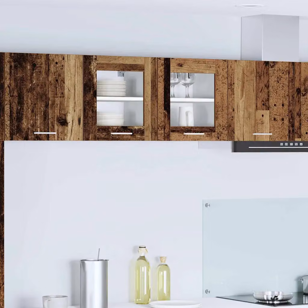 vidaXL Armadio pensile moderno in legno marrone con ante in vetro per cucina L 40 cm, P 31 cm, H 40 cm
