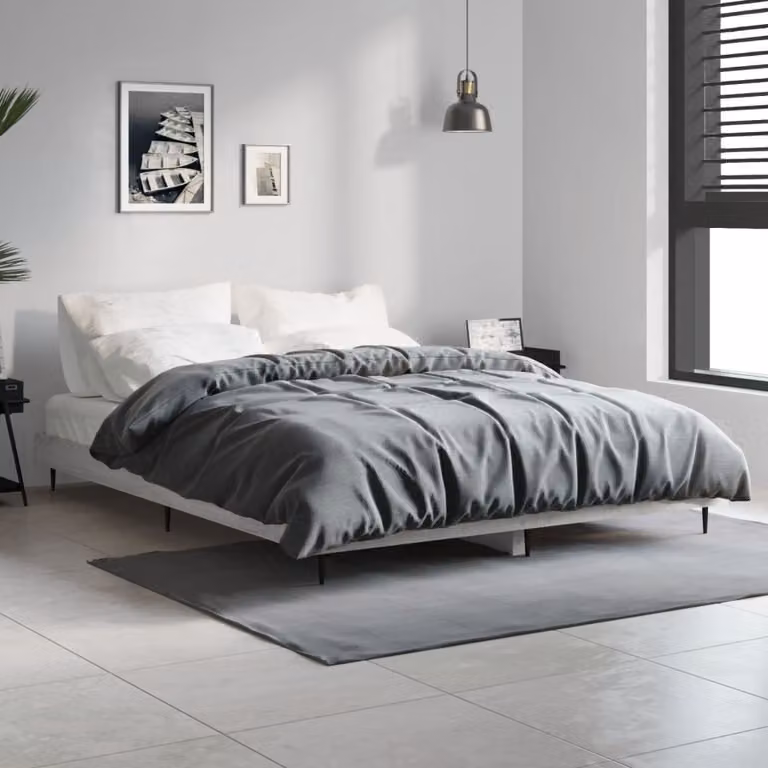 Giroletto vidaXL in legno multistrato e metallo, colore grigio Sonoma, L: 138 cm, P: 193 cm