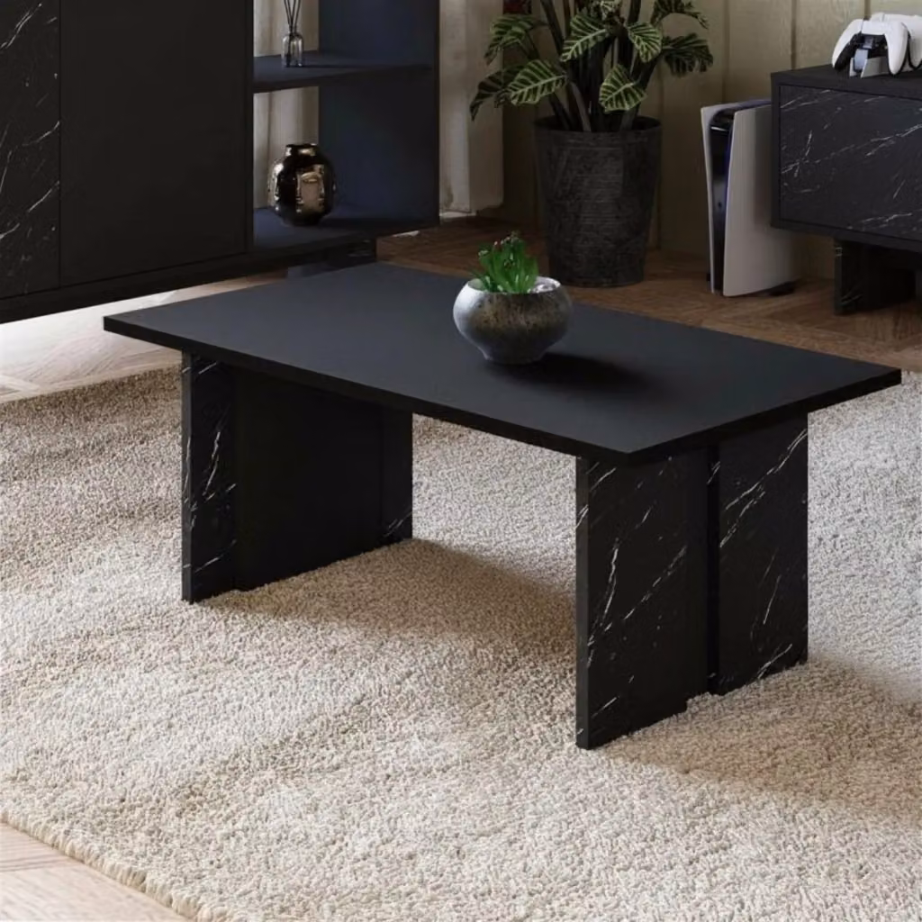 Tavolino moderno Hanah Home in legno nero L 90 cm x P 50 cm x H 40 cm – 2