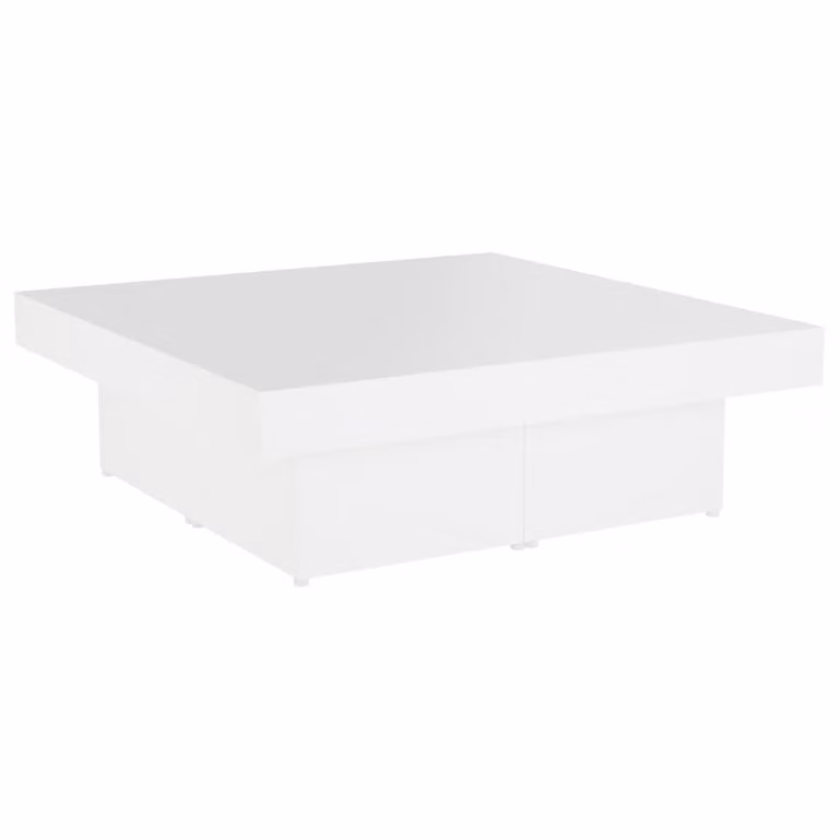 Tavolino da Salotto Bianco 90x90x28 cm in Legno Multistrato
