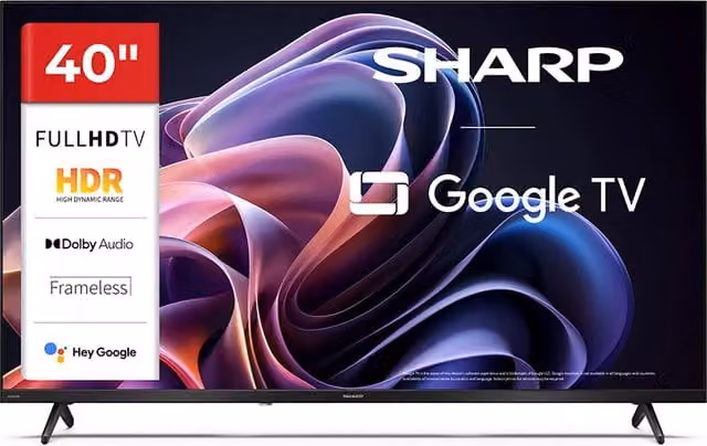 Smart TV Sharp 40HF2265E 40 pollici Google TV LED HD Frameless Nero con Wi-Fi e Chromecast integrato