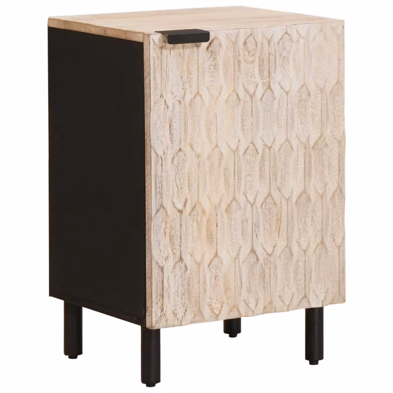 Mobile da bagno vidaXL in legno di mango massello bianco L/P/H: 38 x 33 x 58 cm