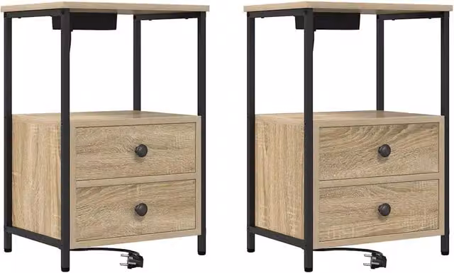 Set di 2 Comodini | Armadio da Notte | Mobiletto da notte Rovere Sonoma 40 x 31 x 60 cm