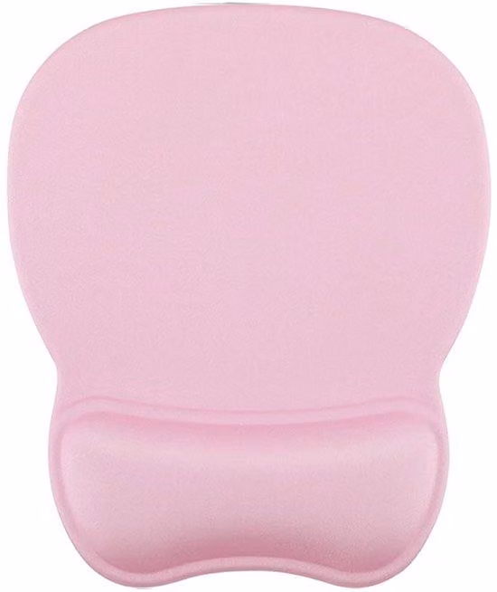 Tappetino per mouse ergonomico con imbottitura in gel e base antiscivolo in silicone, per computer e ufficio - Rosa