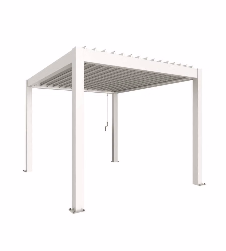 Biohort Pergola in Metallo Bianca 3,12x3,68m con Lamelle a Sandwich