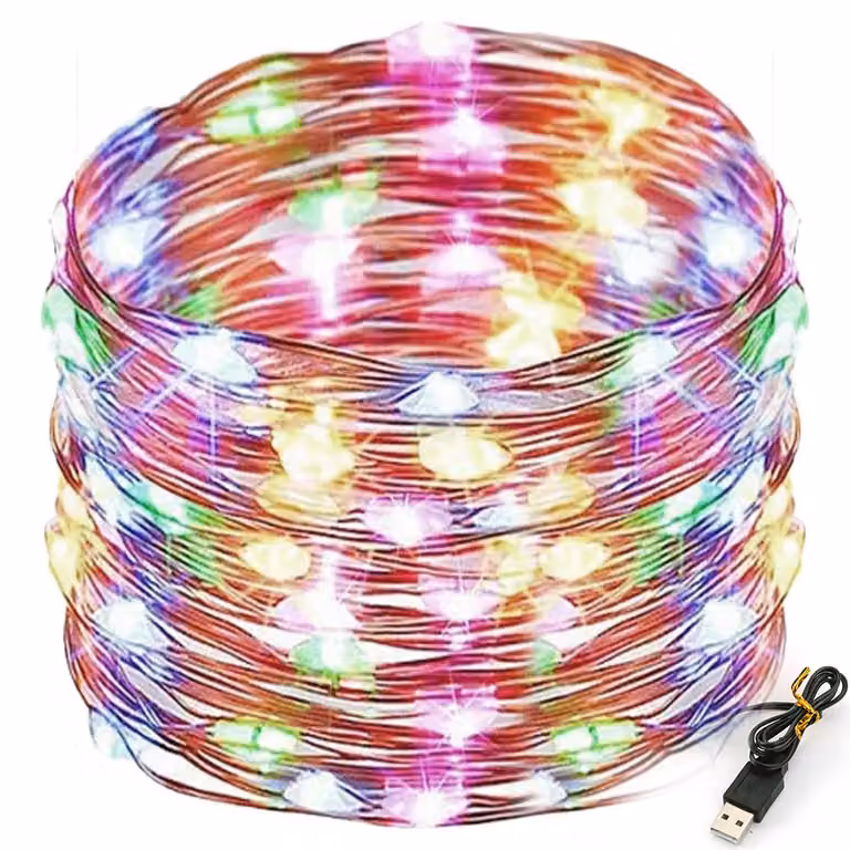 20M Colorful LED rame filo fata luci USB Natale filo fata luci nozze festa decorazione interna