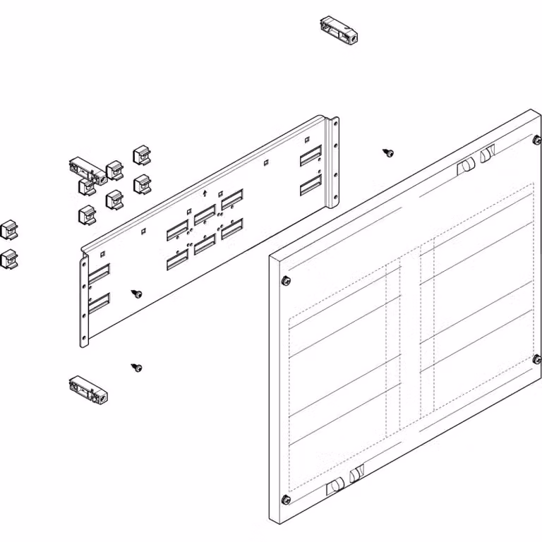 Modulo ABN Prisma XS piatto LxA: 500x450 mm Traversa di montaggio max, 2 sezionatori NH2 MF23322