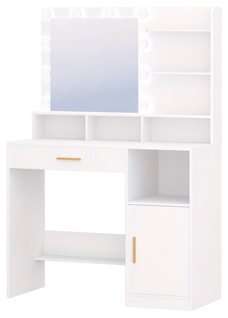 Tavolino da trucco con specchio e 10 luci a LED
