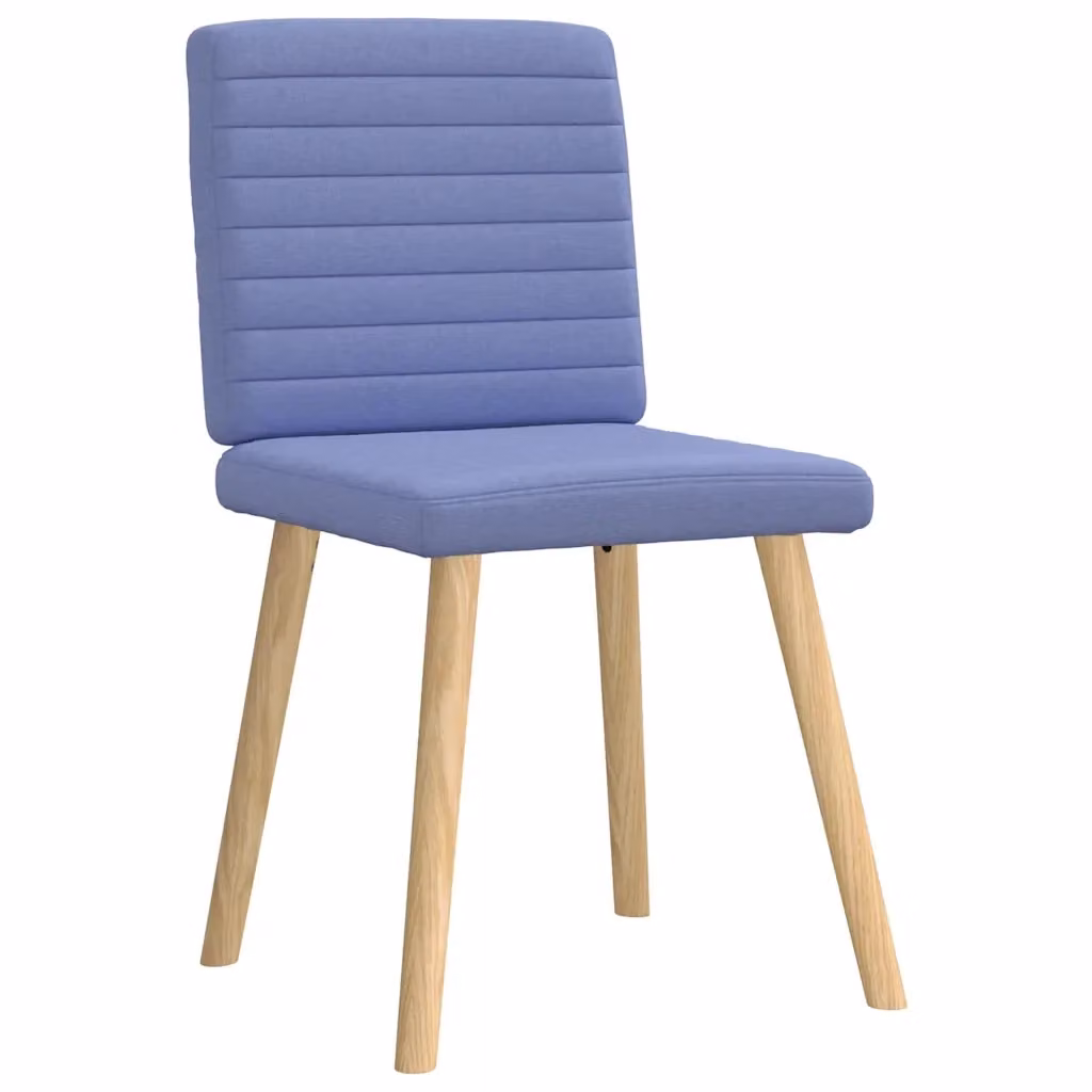 Set di 4 sedie da pranzo vidaXL in tessuto blu con struttura in legno e metallo – 2