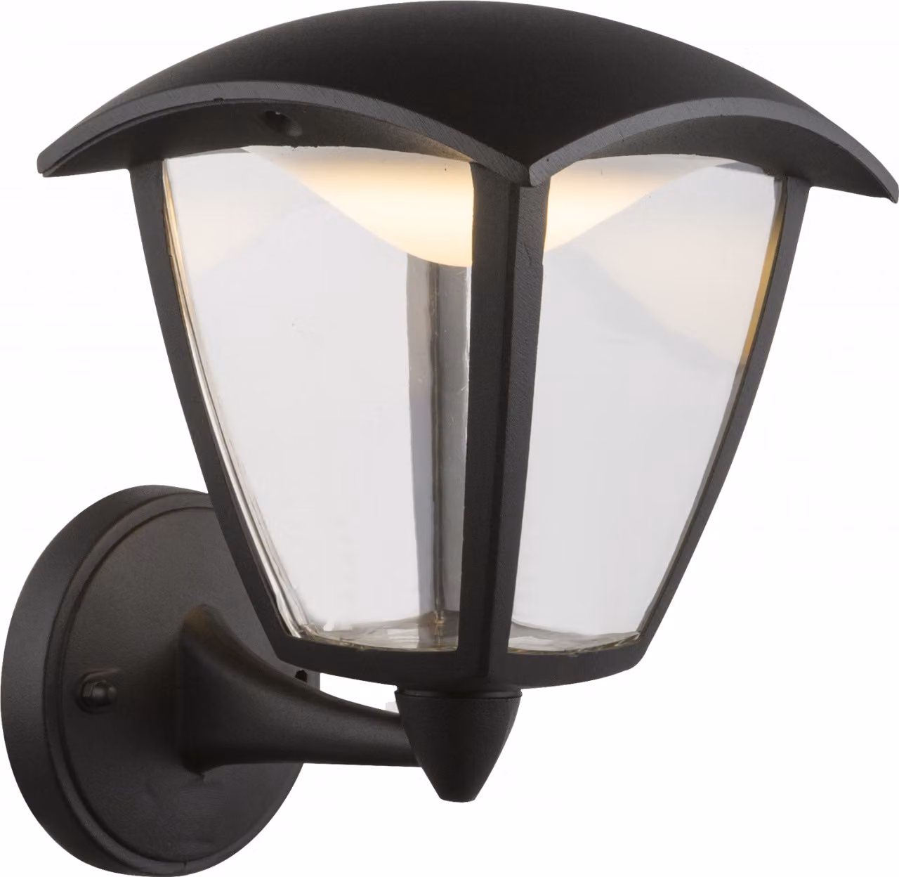 Globo Lighting luce esterna alluminio pressofuso nero, plastica trasparente, IP44, LxH: 162x232mm, AL: 194mm, incl. LED 7W 230V, sorgente 680lm, uscita 360lm, 3000K