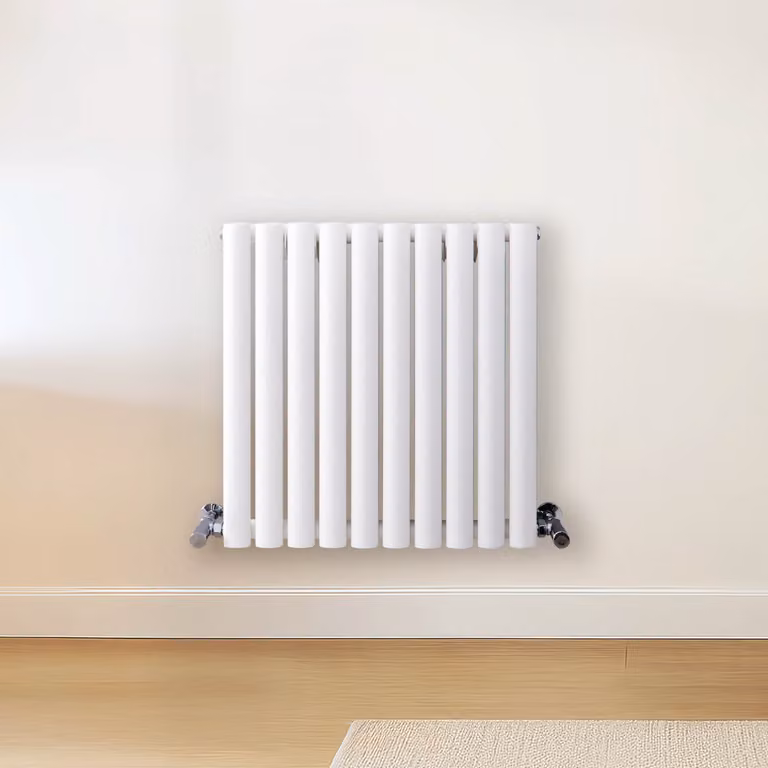 Radiatore Singolo di Design Orizzontale Bianco - 600 x 595mm - 440W - Revive