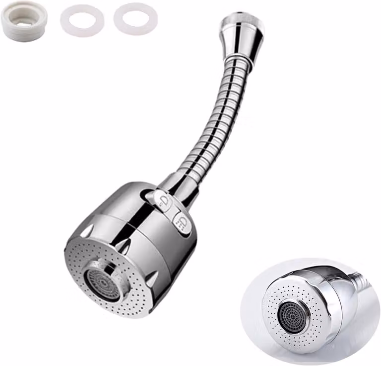 Rubinetto da cucina - 20 cm - Rubinetto girevole a 360 gradi - Adatto per cucina e bagno - Disponibile in due modalità - Accessori per lavello