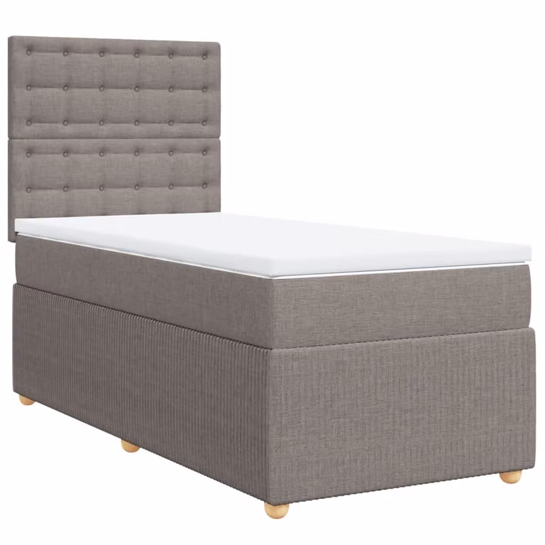 Giroletto a Molle con Materasso Tortora 90x190 cm in Tessuto