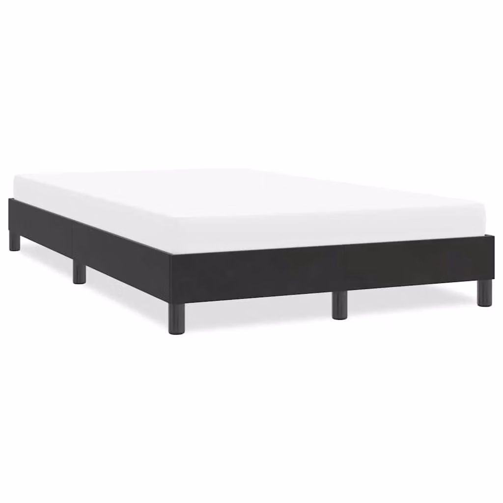 vidaXL Giroletto in Velluto Nero con Listelli in Legno senza Materasso L: 120 cm, P: 223 cm, H: 123 cm