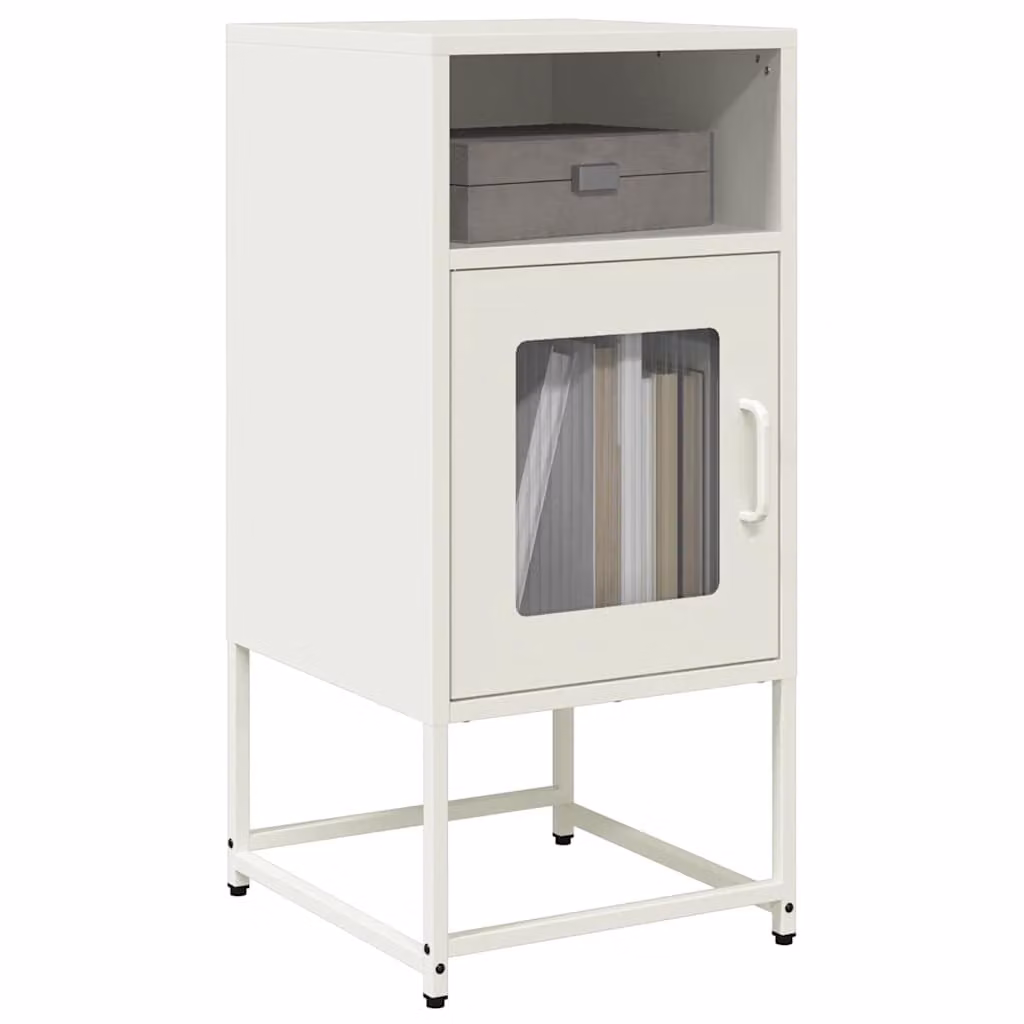 Comodino bianco vidaXL in metallo moderno da appendere al muro L/P/H: 36 x 39 x 78 cm