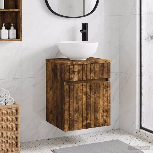 Mobile lavabo da parete Rovere Fumo 39 x 41 x 64,5 cm 890557