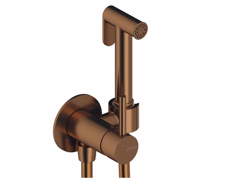 SANYCCES LOOP Set doccia bidet con funzione miscelatrice, oro rosa spazzolato