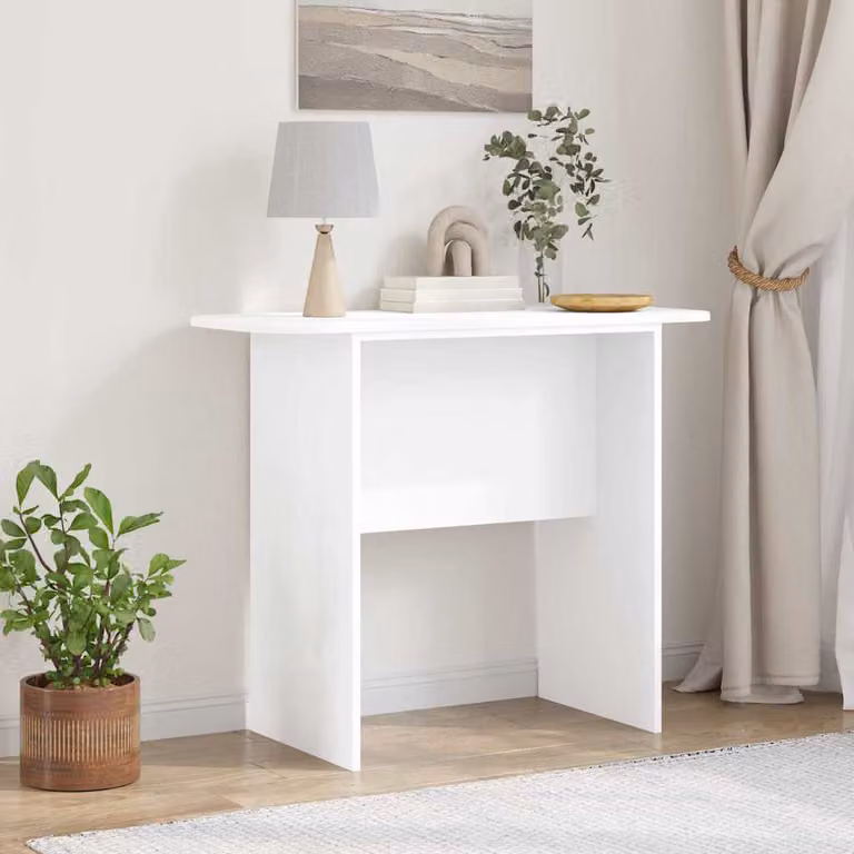 vidaXL Tavolo consolle moderno in legno MDF bianco L 93 x P 40 x H 75 cm