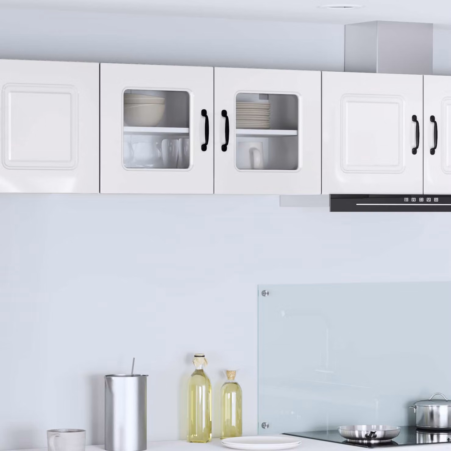 vidaXL Pensile da cucina Kalmar Bianco Lucido L 80 x P 31 x H 40 cm