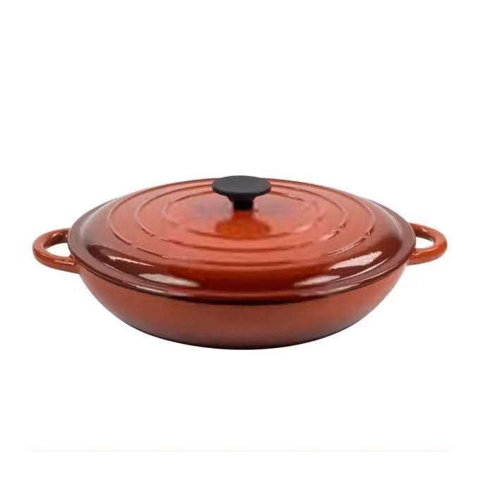 Tegame in ghisa smaltata Ilsa Normandie con coperchio, Diametro: 31 cm, Rosso – 2