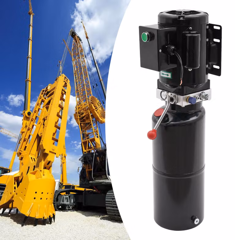 Pompa idraulica, potenza 2200 W, capacità serbatoio olio 10 l, pressione massima 18 MPa, pressione di esercizio normale 12 MPa, portata 4,6 l/min.