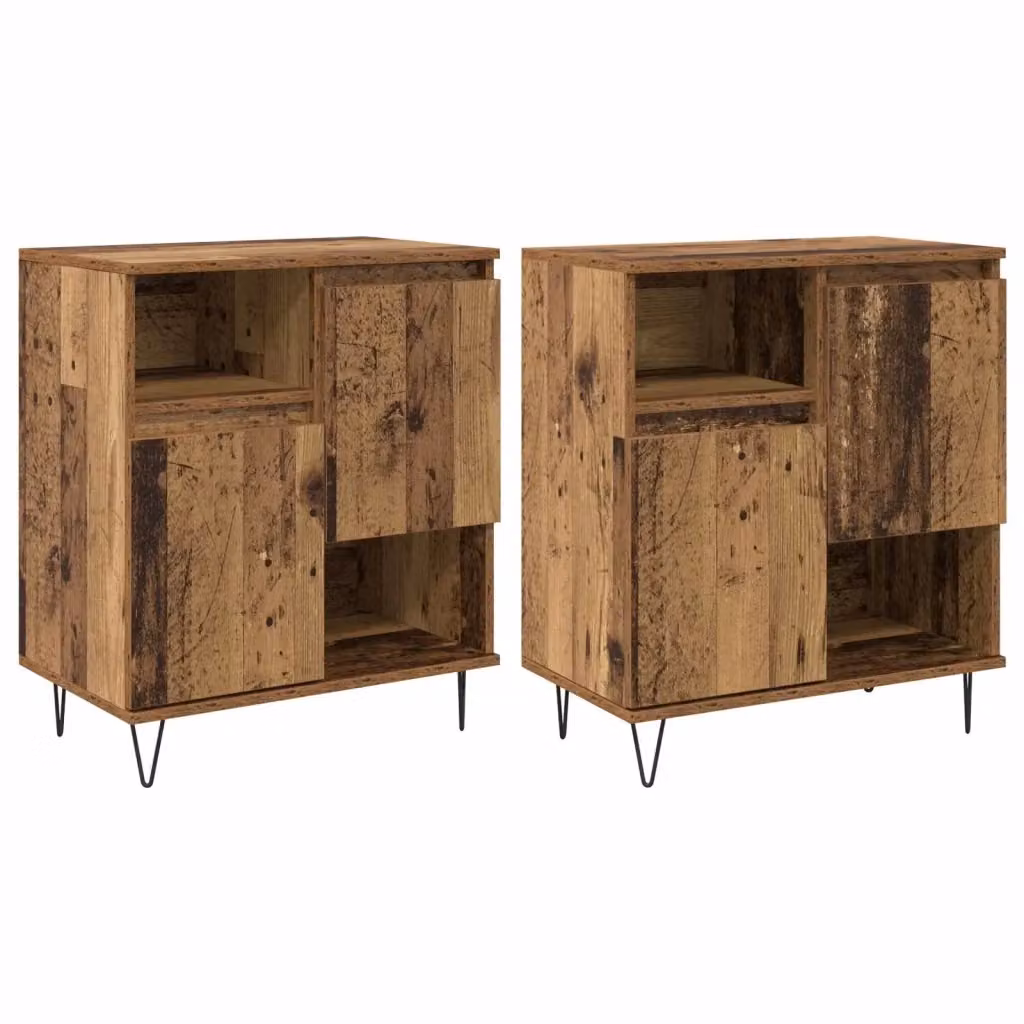 Set di 2 credenze moderne vidaXL in legno color marrone L: 60 cm, P: 35 cm, H: 70 cm – 2