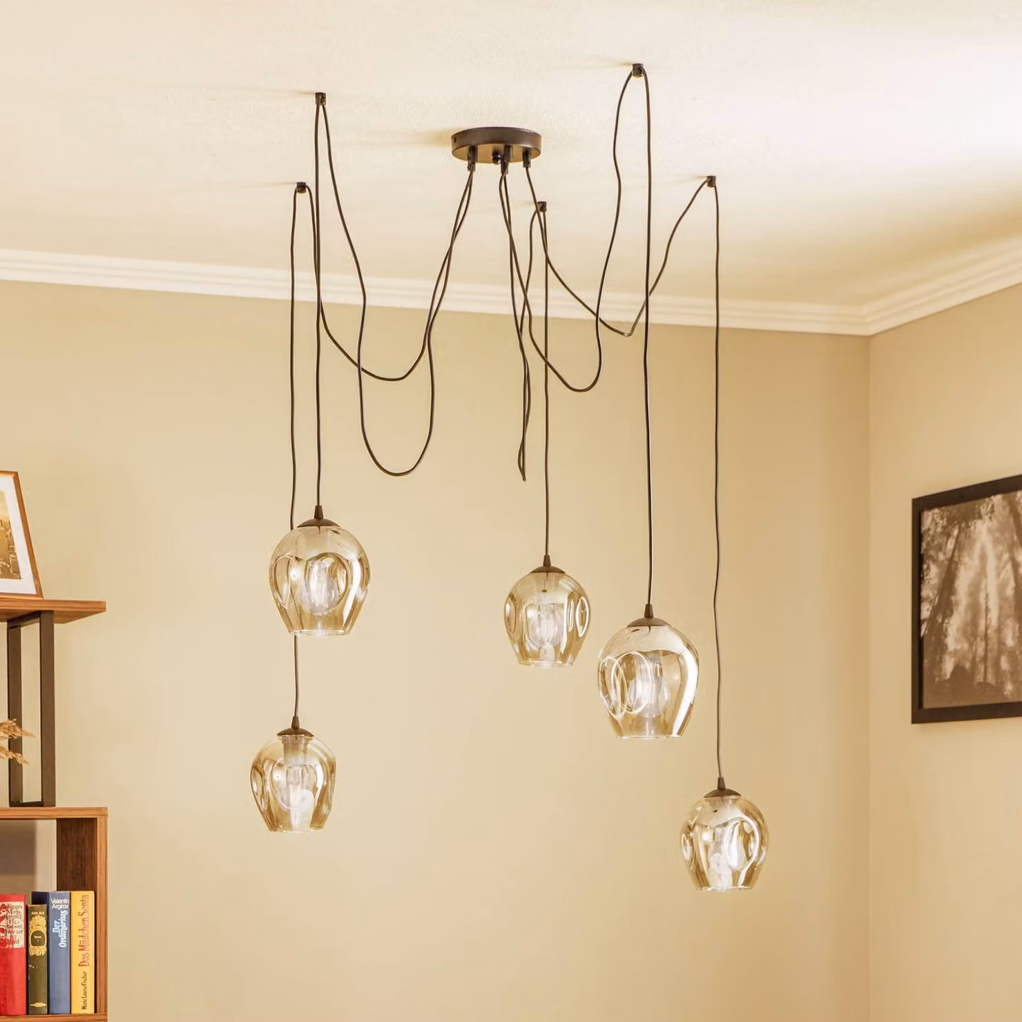 Lampada a sospensione in vetro Starla EMIBIG LIGHTING, dimmerabile, Nero, Soggiorno / Sala da pranzo, Vetro, Moderno, Lampada a sospensione