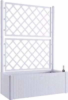 Fioriera con Grigliato Natural Deluxe Stefanplast Bianco L: 100 cm, P: 43 cm, H: 142 cm