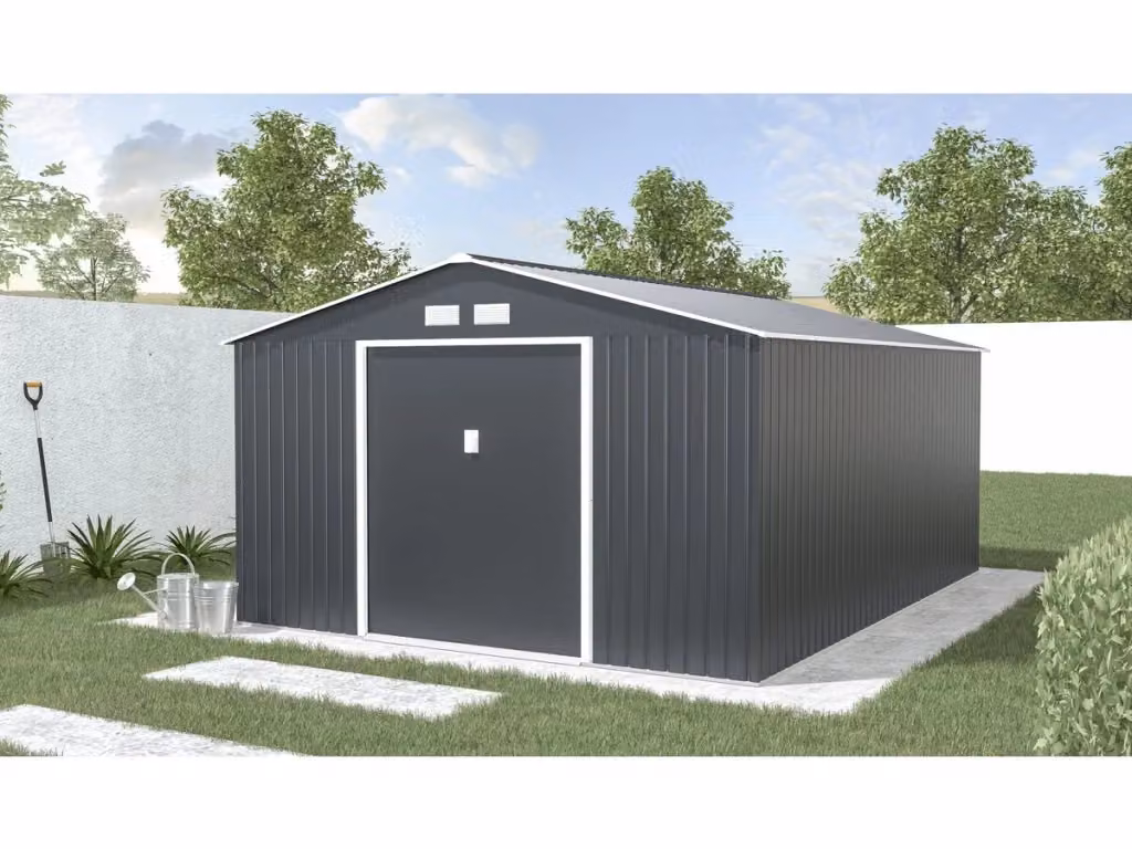 Capannone da giardino in acciaio zincato Vegas di Habitat et Jardin, colore antracite, superficie di 15 m² – 2