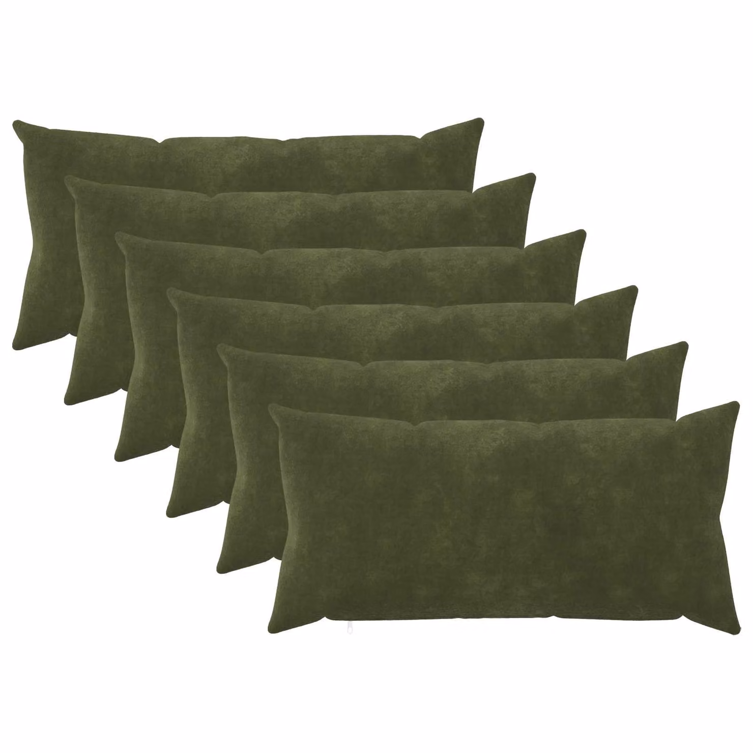Set di 6 cuscini vidaXL HEERLEN in microfibra verde con fodera lavabile