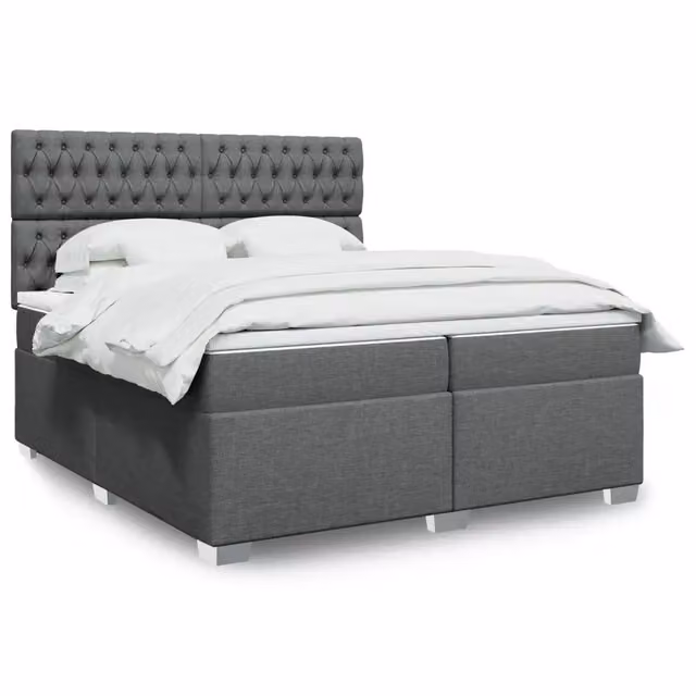 Letto Ibrido Moderno vidaXL con Materasso Grigio e Bianco L/P: 200 x 200 cm