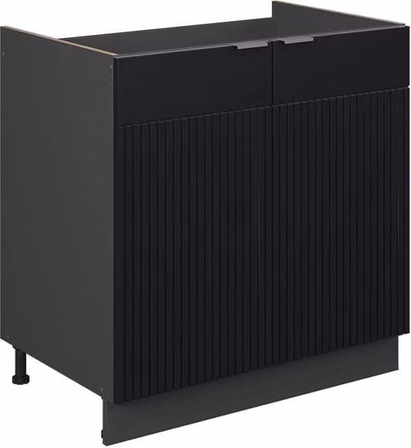 Mobile lavello cucina Fame-Line Vicco Nero rigato e Antracite L: 80 cm – 1