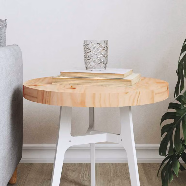 Piano Tavolo Rotondo in Legno Massello di Pino Marrone vidaXL, Diametro: 40 cm, Altezza: 3 cm