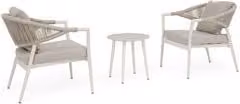 Set da esterno Bizzotto Wall 2 posti in alluminio e poliestere color beige