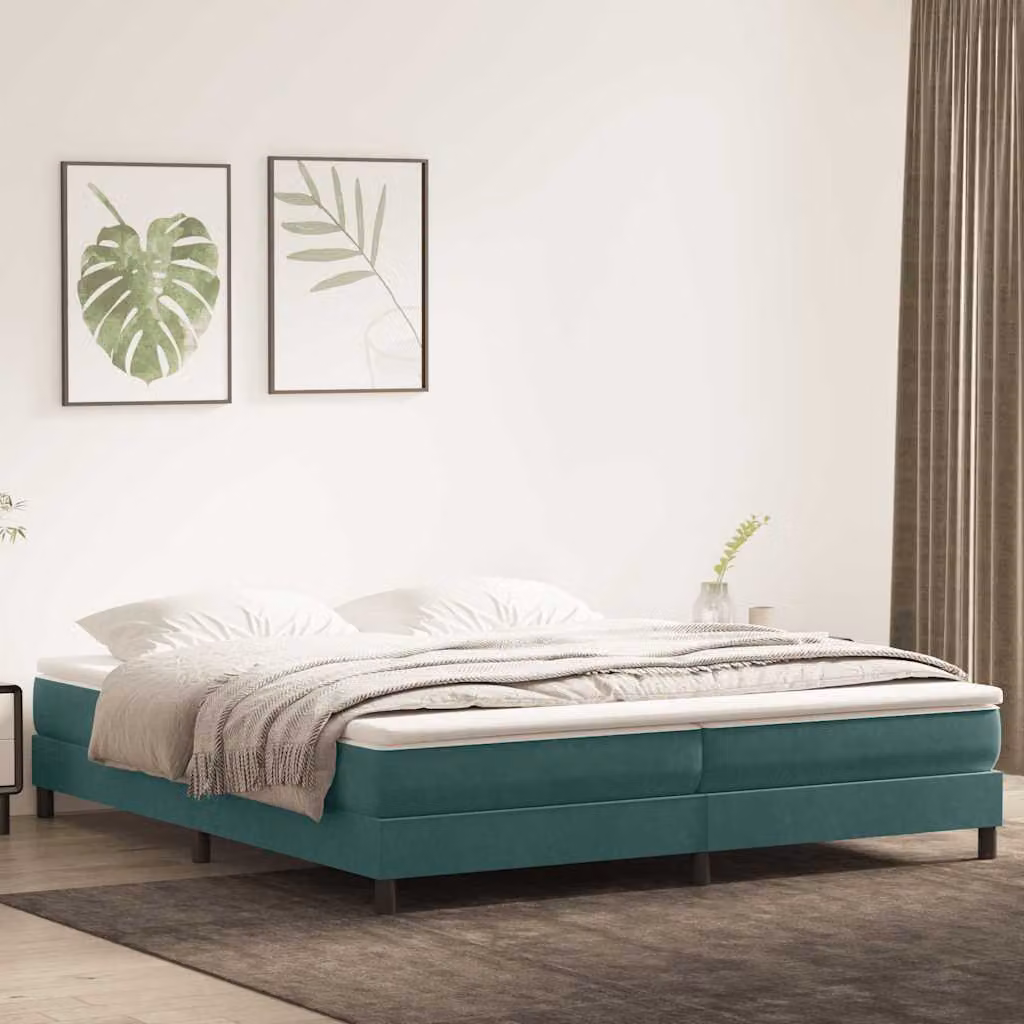 Maison Exclusive - Letto a Molle senza Materasso Verde Scuro 200x210 cm Velluto
