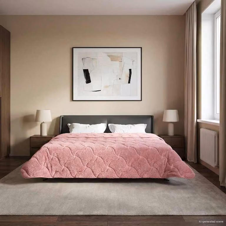 Piumone Completo Annuale Trapuntato vidaXL in Microfibra Reversibile e Traspirante, Rosa, L 240 x P 260 cm