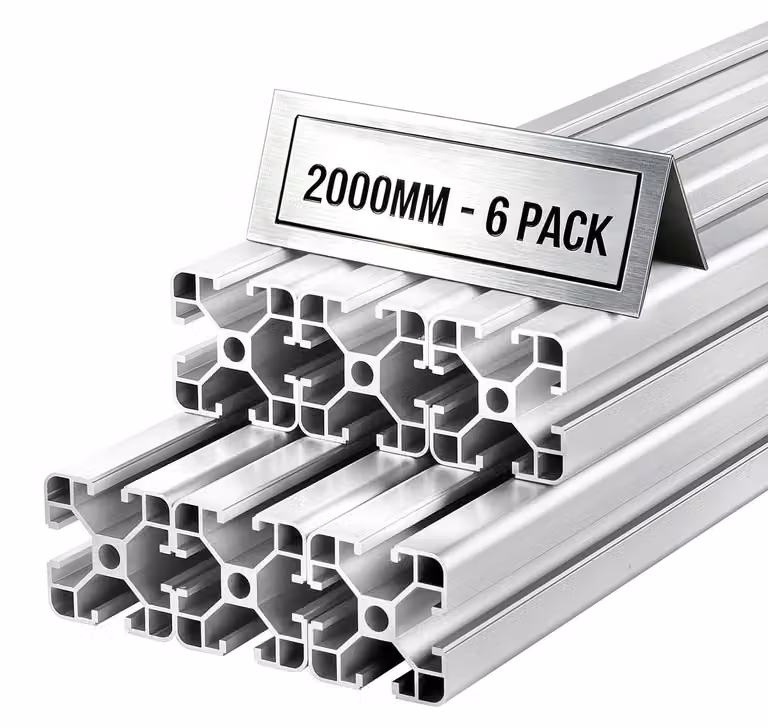 6 profili estrusi in alluminio 4040, lunghezza 2000 mm (78,74 pollici), con fessure a T secondo lo standard europeo, anodizzati, per guide lineari, realizzati in alluminio estruso ad alta resistenza, adatti per componenti di stampanti 3D e banchi da lavor