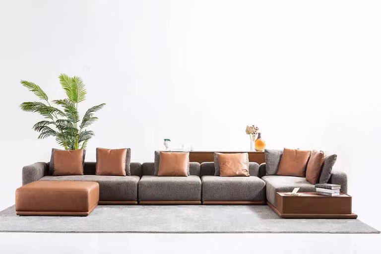 Polstersofa Eckgarnitur Ecksofa L-Form Stoffsofa Couch Modern Sofa Grau