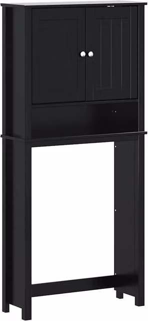 Mobile per Lavatrice BERG Nero 76x27x164,5cm Legno Massello