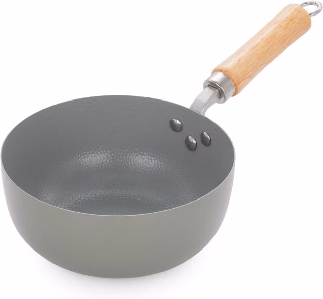 Padella saltapasta KASANOVA in acciaio al carbonio e ceramica grigia con manico rimovibile, adatta al forno, diametro 20 cm
