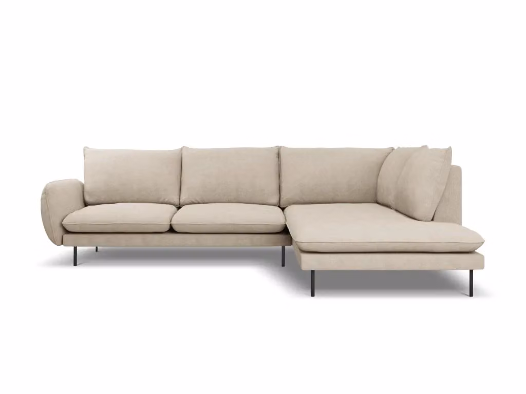Divano angolare destro Vienna Cosmopolitan Design da 6 posti in tessuto beige L: 275 cm, P: 185 cm, H: 95 cm – 2
