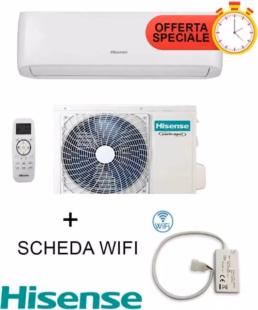 Climatizzatore Hisense 18000 Btu + SCHEDA WIFI W4GX Inverter Serie EASY SMART CA50XS1AG + CA50XS1AW R-32 Wi-Fi Optional
