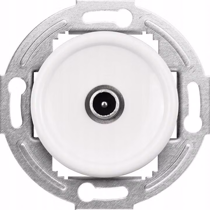 Prese a muro retro' con antenna, modello TG-RE-67W, colore bianco, da incasso
