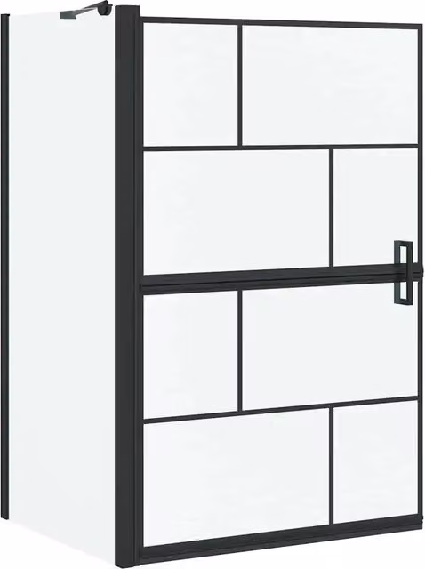 Schermo per Bagno e Doccia Nero e trasparente 80 x 68 x 128 cm CFW6936351
