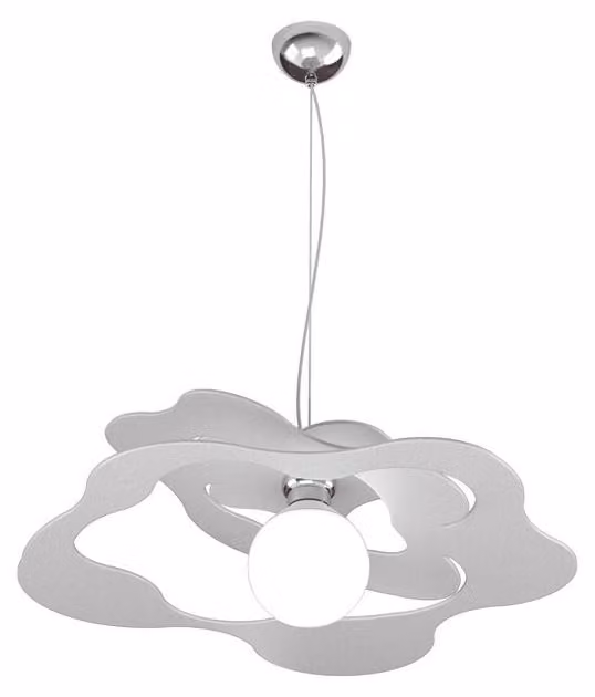 Sospensione Moderna Ripples Metallo Grigio 1 Luce E27 D.50Cm