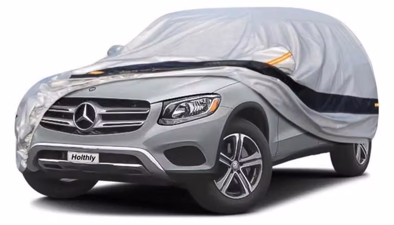 Copertura protettiva per auto, compatibile con Mercedes-Benz GLC (2016-2024), a 10 strati, 100% impermeabile, traspirante, con protezione UV, colore argento