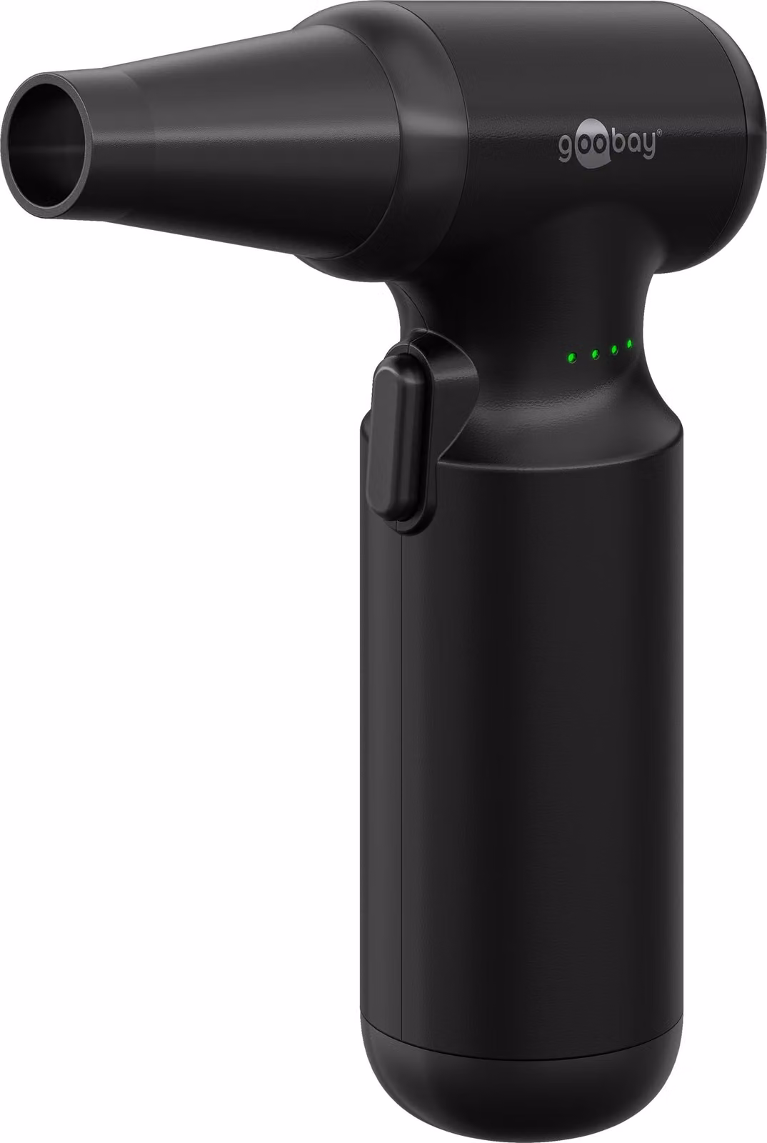 Goobay 77830 Soffiatore avanzato, nero, 0,8 m - Set di pulizia con 8 accessori e 3 spazzole, 110.000 giri/min, 100 W, uso a batteria
