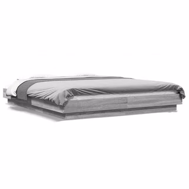 Letto matrimoniale moderno Design In in legno multistrato grigio L: 150 cm, P: 200 cm – 1
