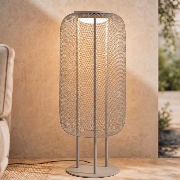 Lampada da terra esterno a LED Lucande Korvyn, grigio pietra, 80 cm, IP44 Korvyn, Alluminio / Grigio / Zincato, Metallo, Design