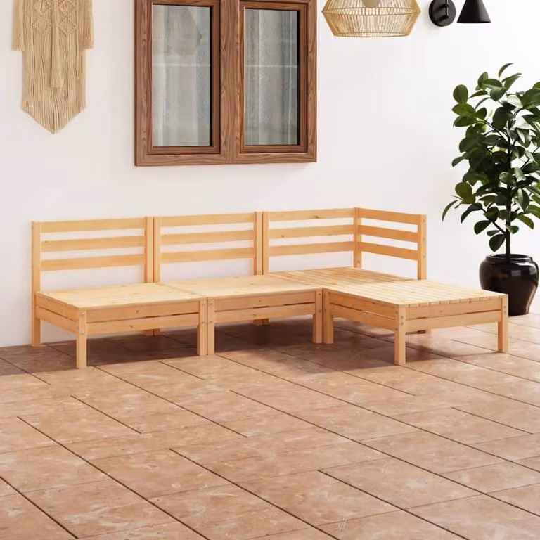 Maison Exclusive - Set Salotto da Giardino 4 pz in Legno Massello di Pino